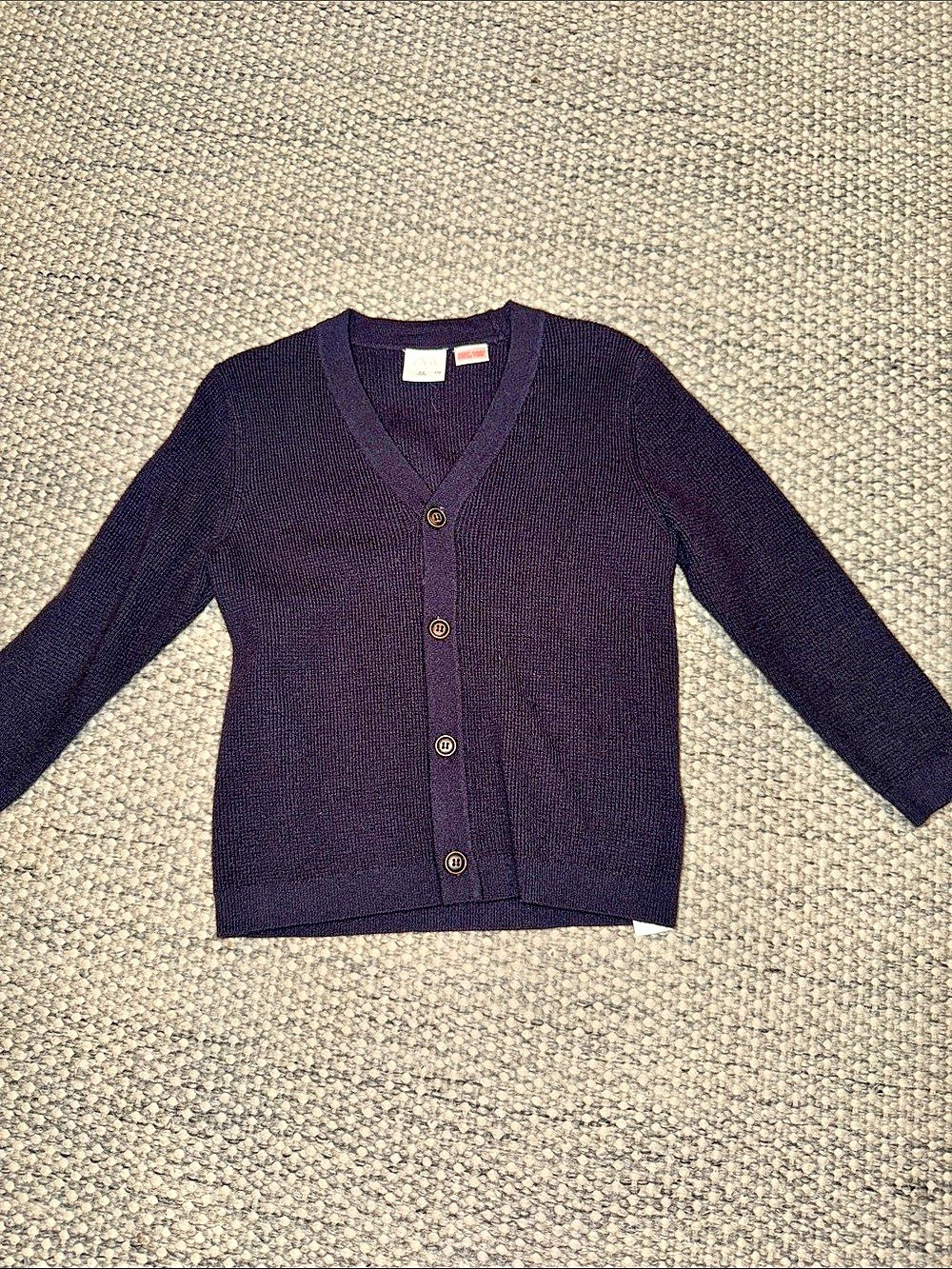 Zara Kids V-Neck Knit Cardigan Navy